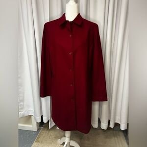 Ann Ann Taylor LOFT Rich Red Button Front Wool Blend Coat Women’s Medium